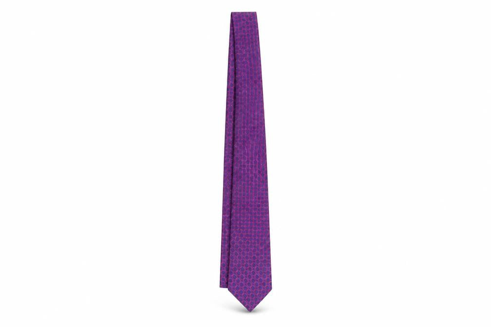 STVDIO Jeff Banks Men's Purple Silk Geometric Tie