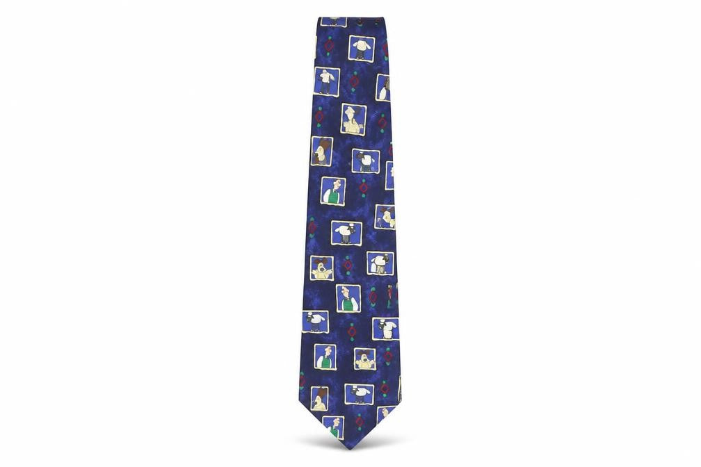 Marks & Spencer Men's Blue Sheep Print Tie, One Size