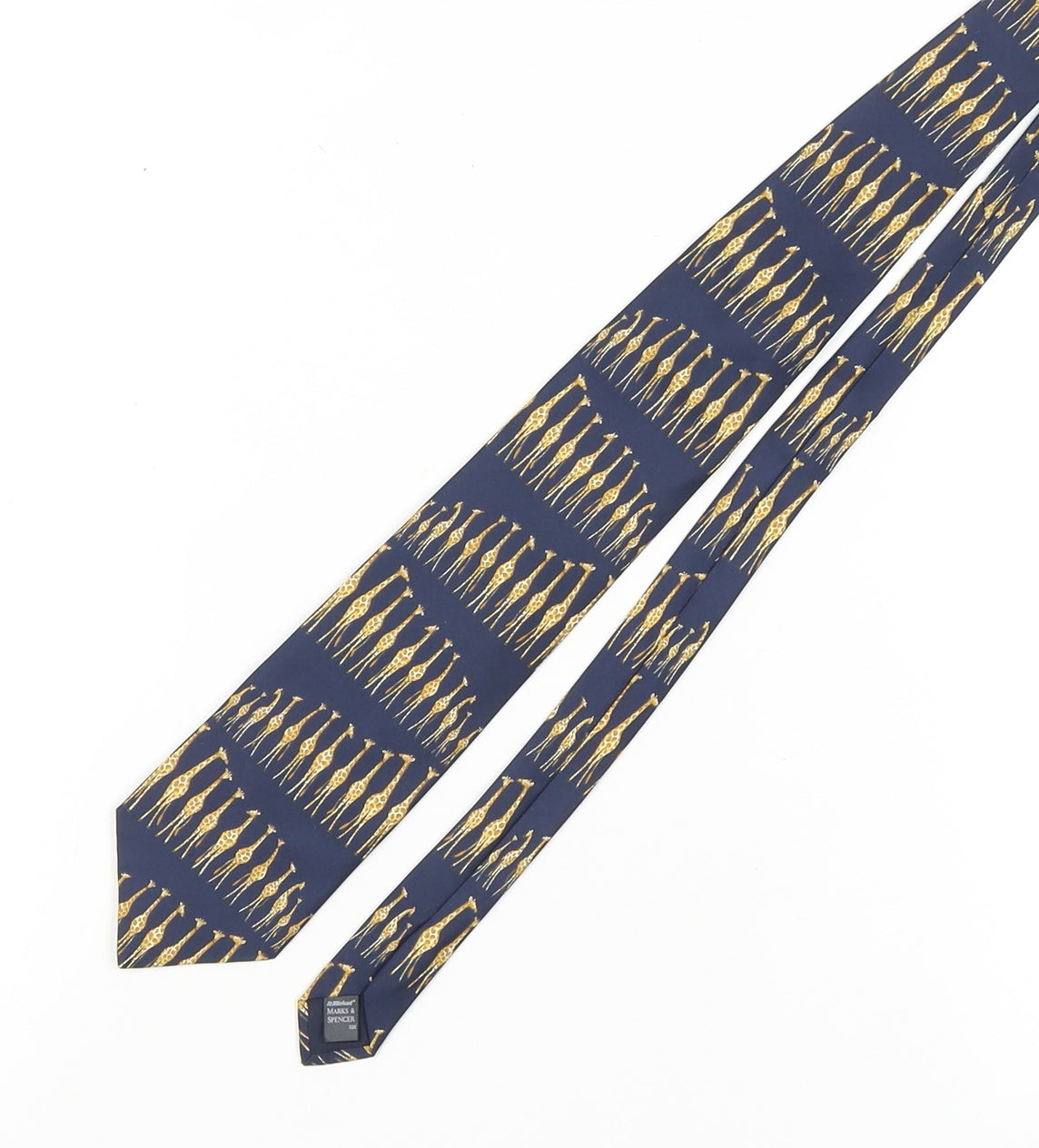 Marks & Spencer Men's Blue Silk Animal Print Tie