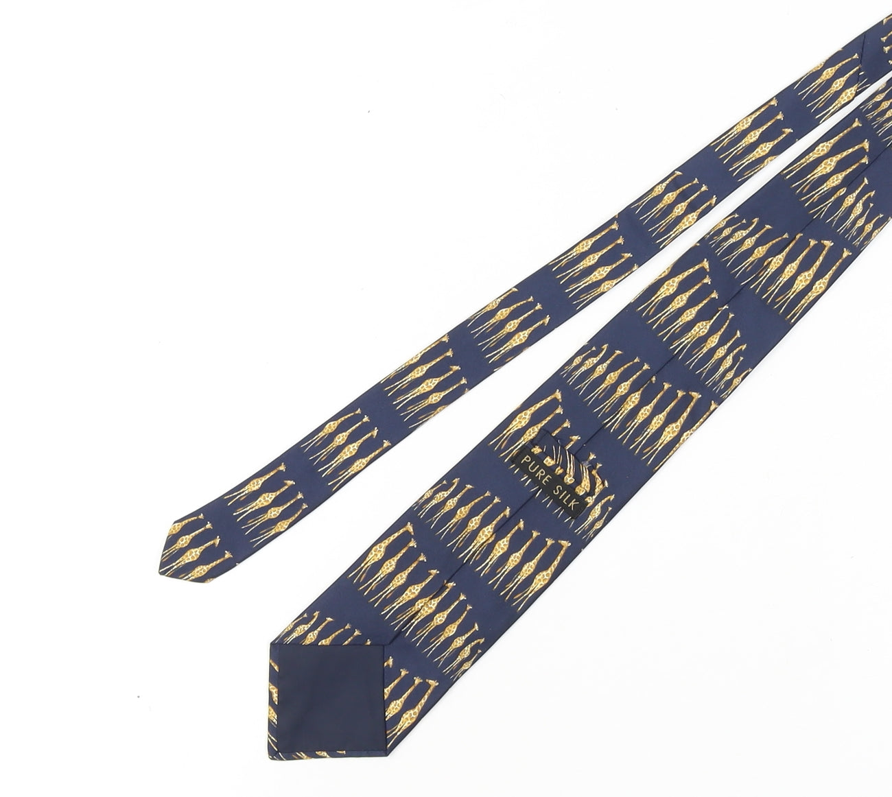 Marks & Spencer Men's Blue Silk Animal Print Tie