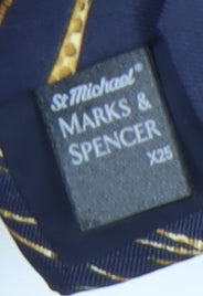 Marks & Spencer Men's Blue Silk Animal Print Tie