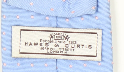 Hawes & Curtis Men's Blue Silk Polka Dot Slim Tie