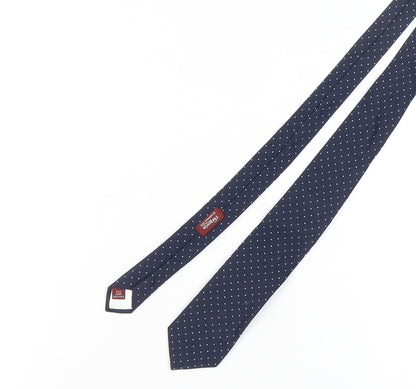T.M. Lewin Men's Blue Silk Polka Dot Handmade Tie