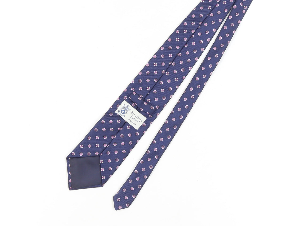 Benjamin James Men's Silk Blue Polka Dot Tie