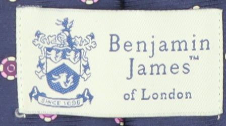 Benjamin James Men's Silk Blue Polka Dot Tie