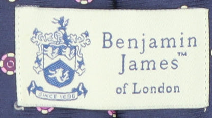 Benjamin James Men's Silk Blue Polka Dot Tie