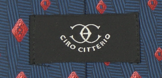 Ciro Citterio Men's Blue Geometric Tie - Polyester