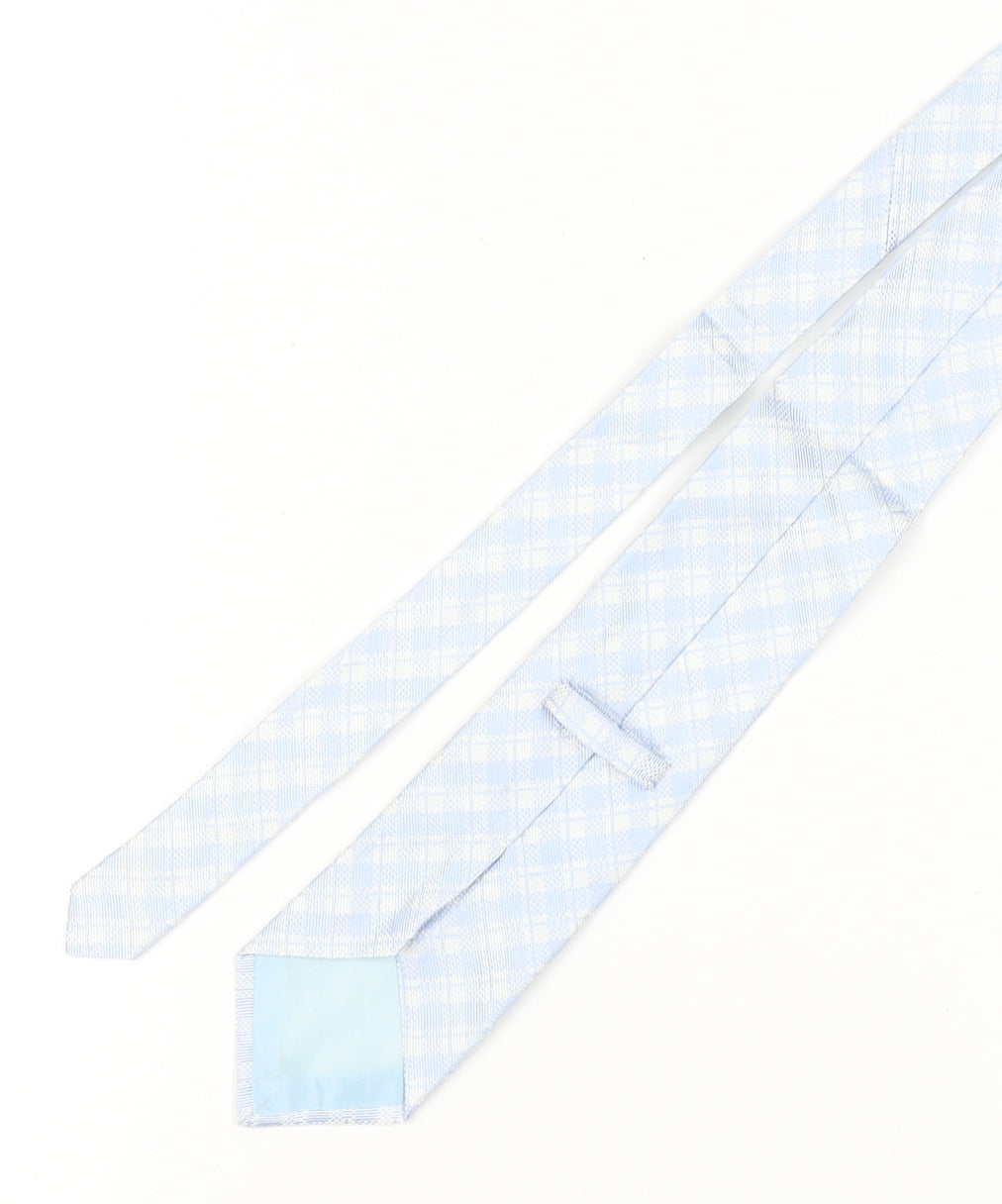 Fraser Men's Blue Silk Checked Tie