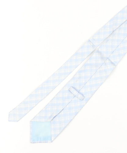 Back view of Fraser Men's Blue Silk Checked Tie