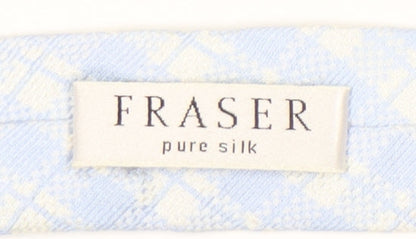Close-up detail of Fraser Men's Blue Silk Checked Tie