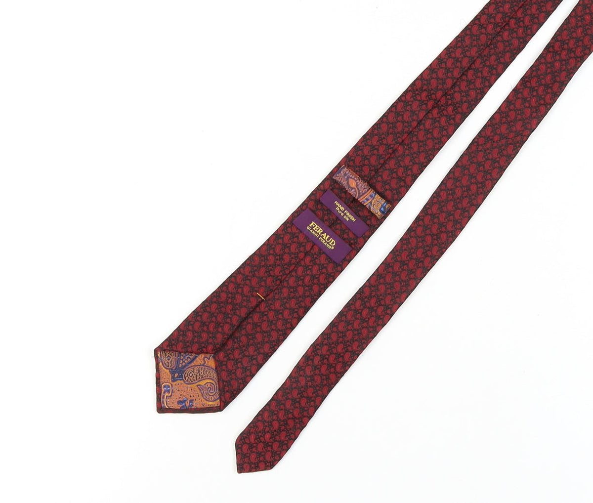 Feraud Men's Red Paisley Silk Tie