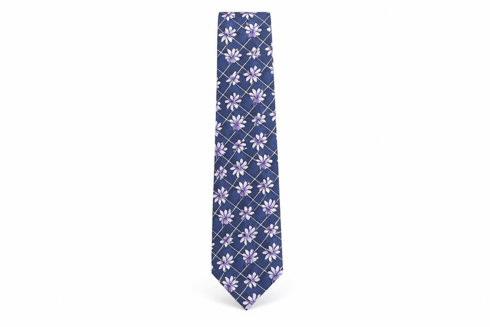Marks & Spencer Men's Blue Floral Silk Tie