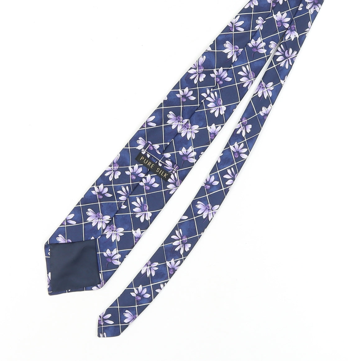 Marks & Spencer Men's Blue Floral Silk Tie