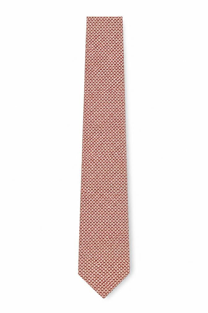 Hesketh & Turner Men's Red Slim Silk Tie One Size