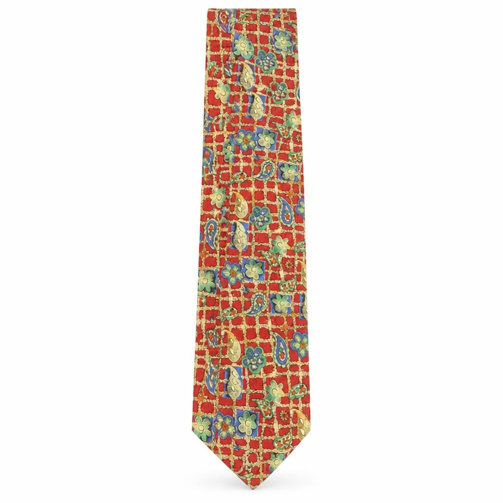 José Piscador Men's Red Paisley Tie - 100% Polyester