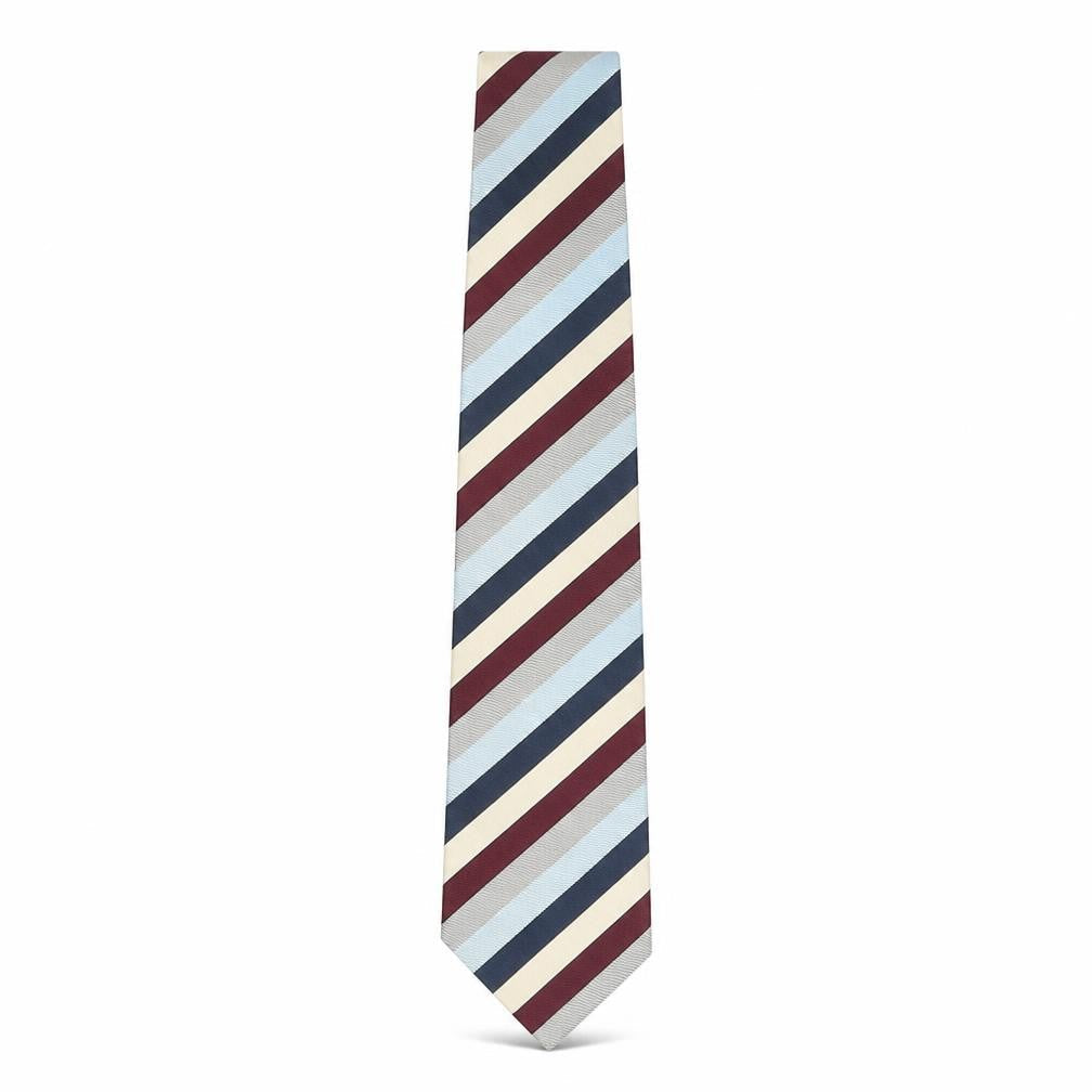 Racing Green Men’s Multicoloured Striped Silk Tie