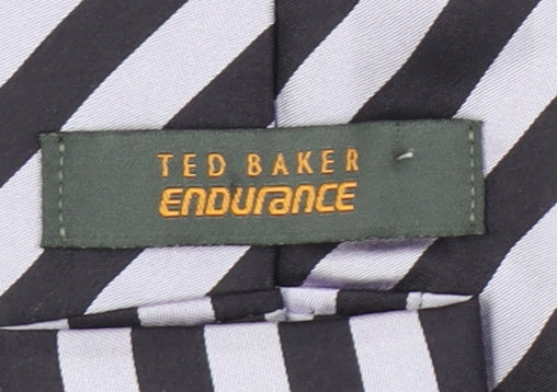 Ted Baker Men’s Silk Striped Tie in Black & Silver