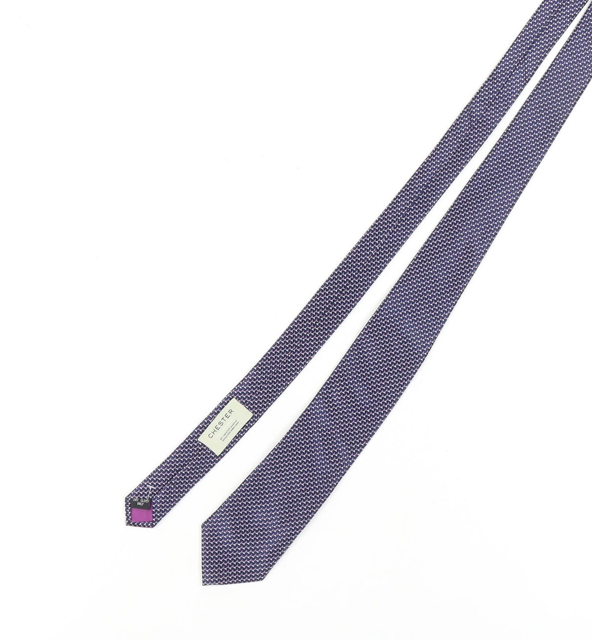 Chester Men's Purple Geometric Slim Silk Tie