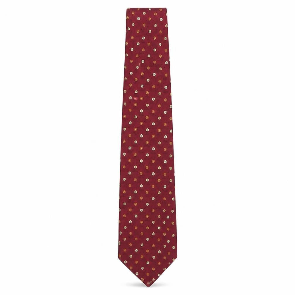 Massimo Dutti Men’s Red Silk Polka Dot Tie