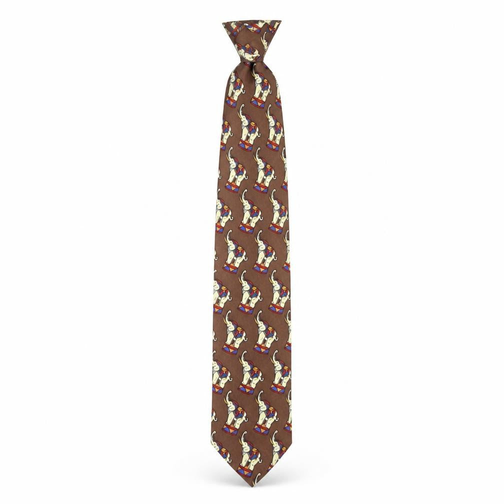René Chagal Men's Brown Silk Animal Print Tie
