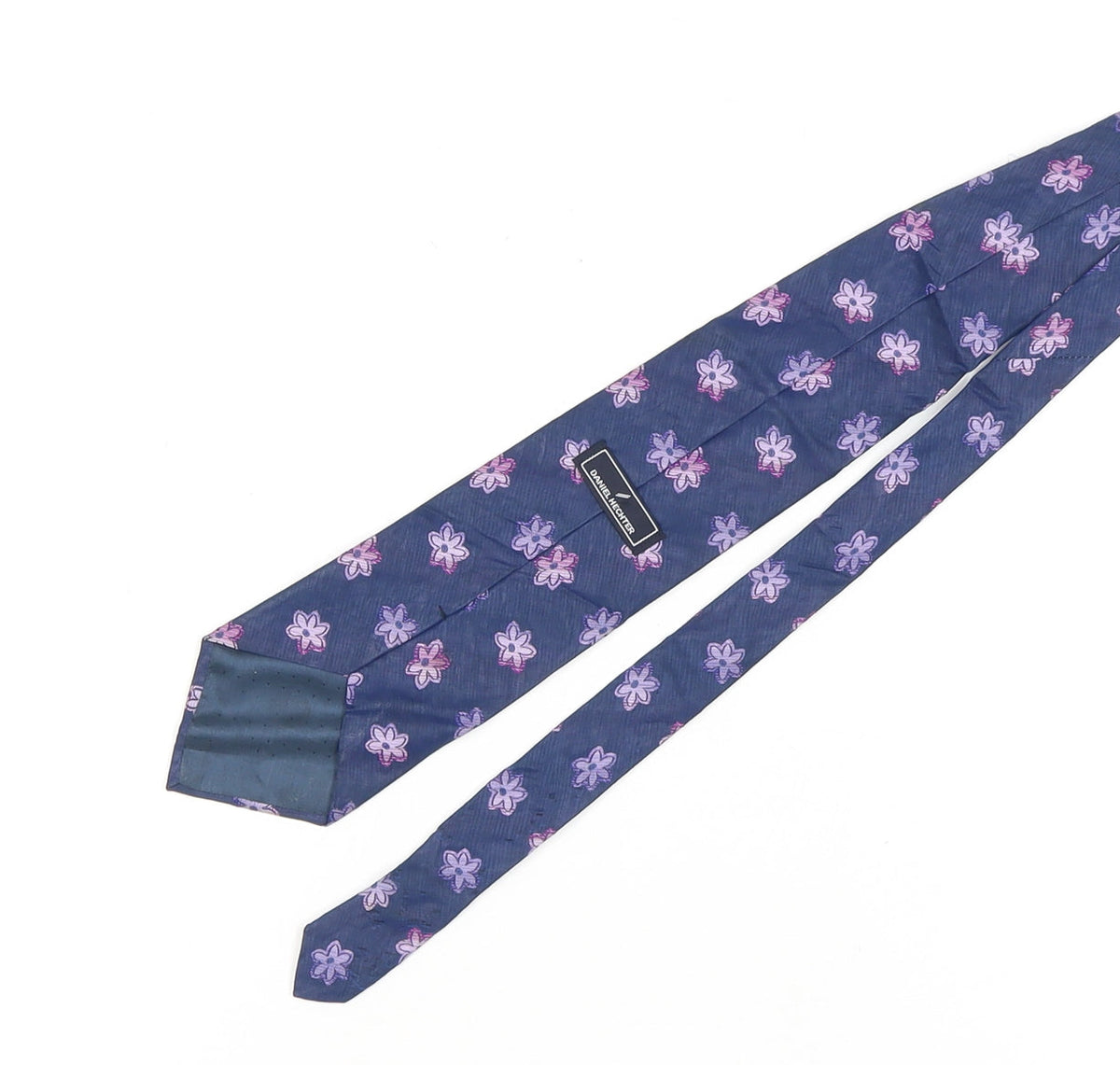 Daniel Hechter Men’s Blue Silk Floral Designer Tie