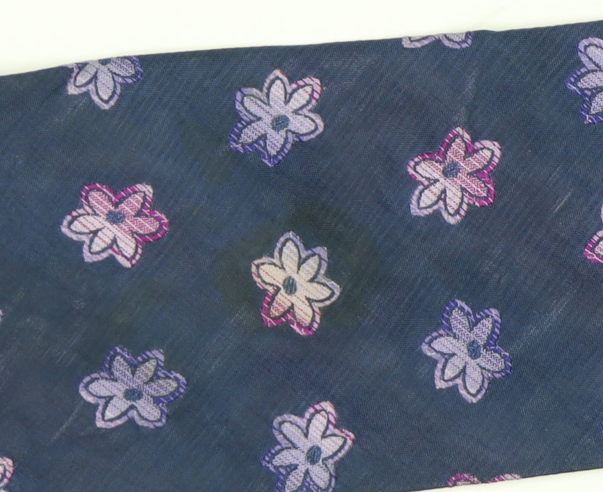 Daniel Hechter Men’s Blue Silk Floral Designer Tie