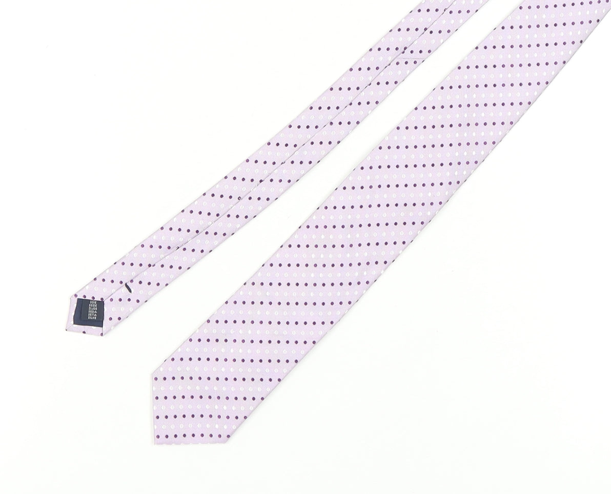 Daniel Hechter Men's Purple Silk Polka Dot Tie