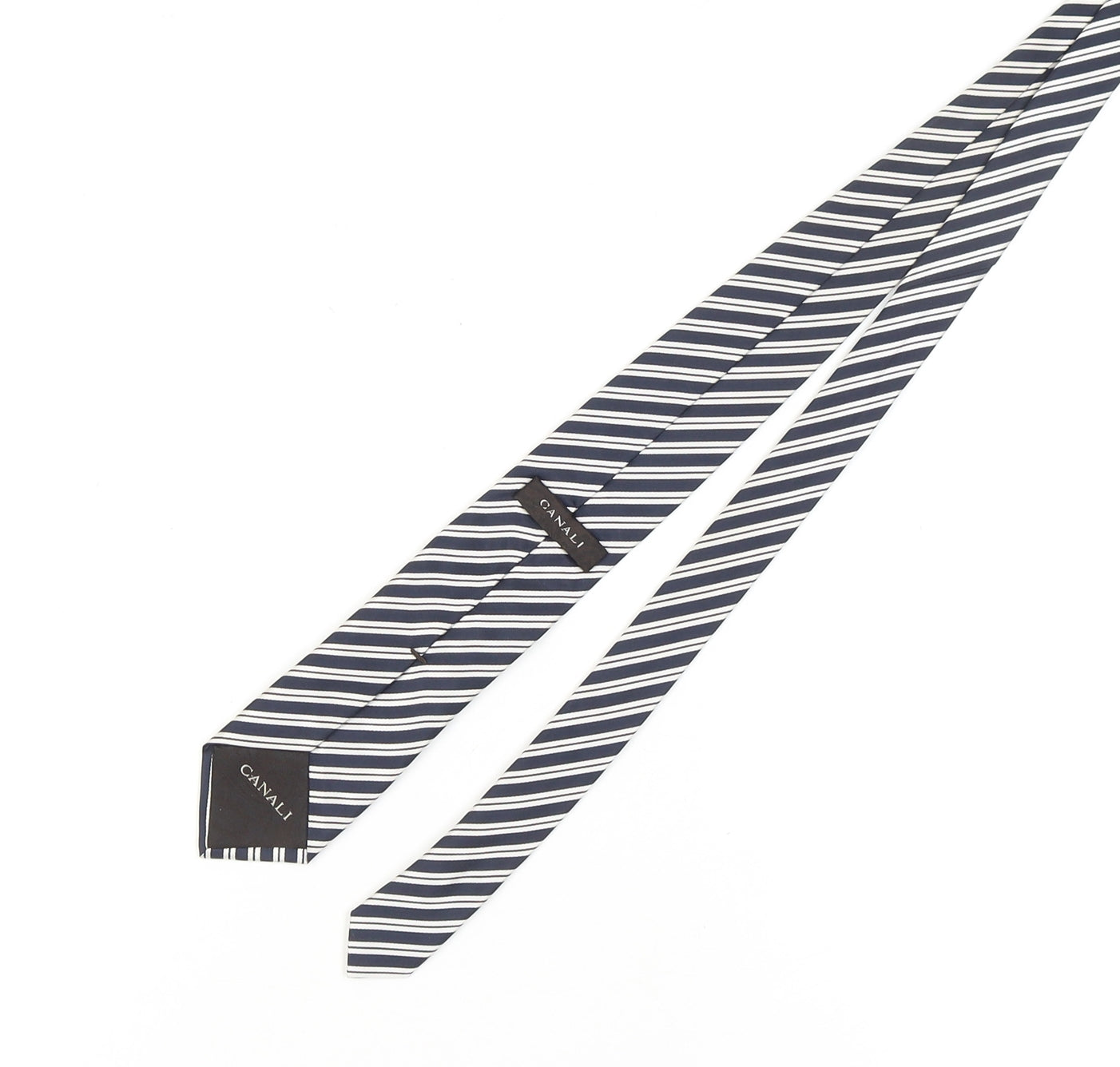 Canali Men's Blue Striped Silk Tie