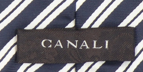 Canali Men's Blue Striped Silk Tie