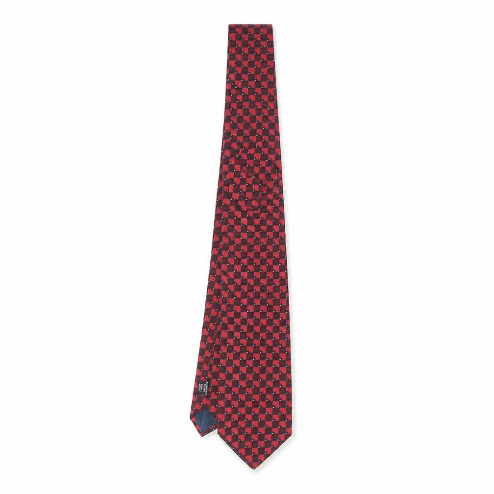 José Piscador Men's Red Checkered Silk Tie - One Size