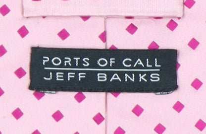 Jeff Banks Pink Silk Geometric Men's Tie