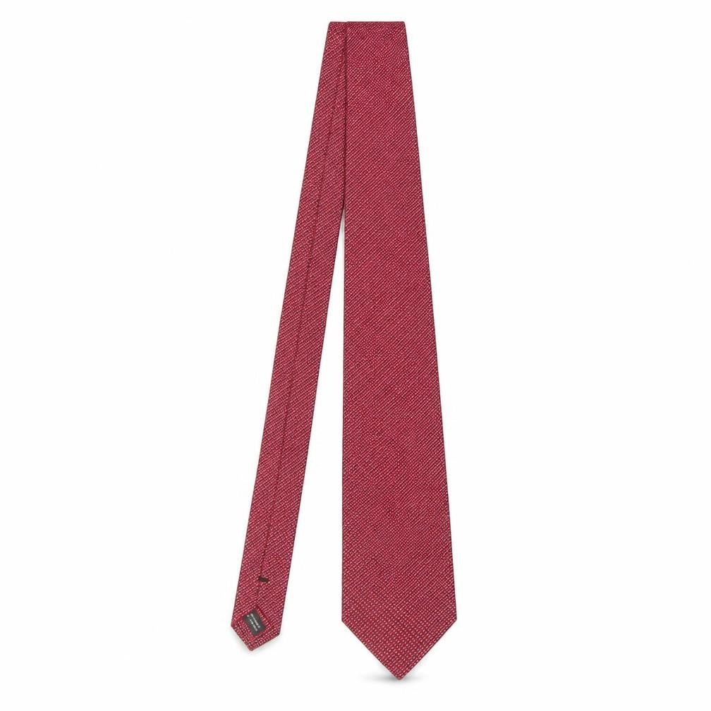 Frank Rostron Men’s Red Geometric Silk Tie