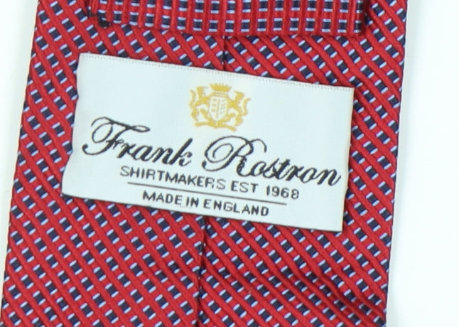 Frank Rostron Men’s Red Geometric Silk Tie