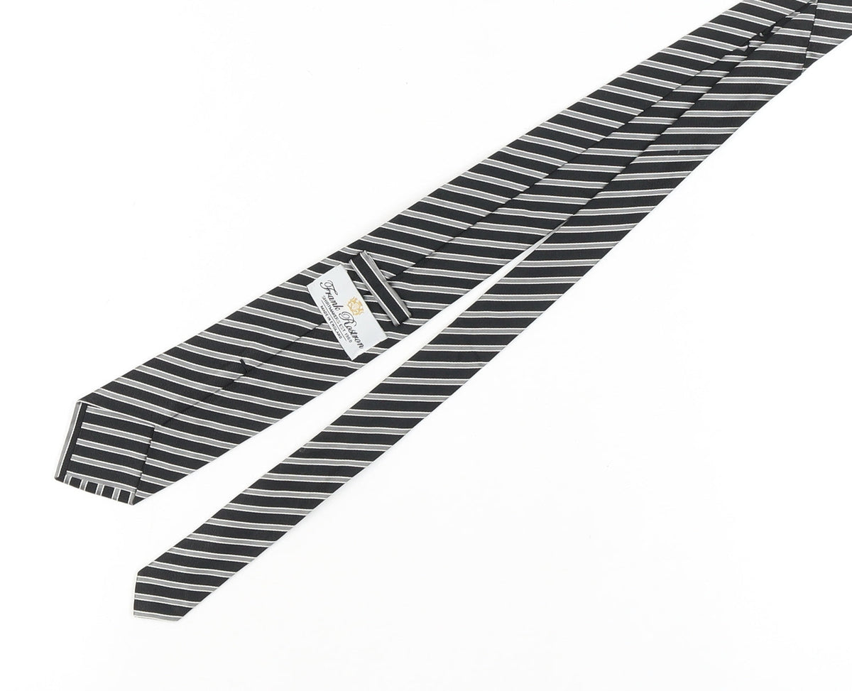 Frank Rostron Men’s Black Striped Silk Tie