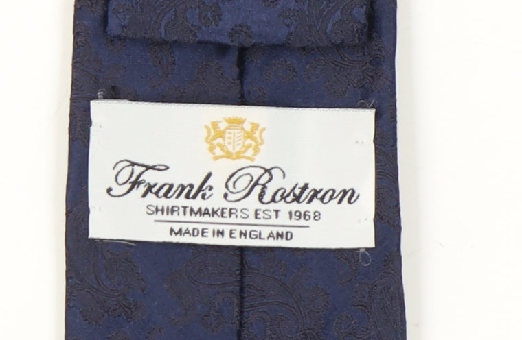Frank Rostron Men's Blue Paisley Silk Slim Tie