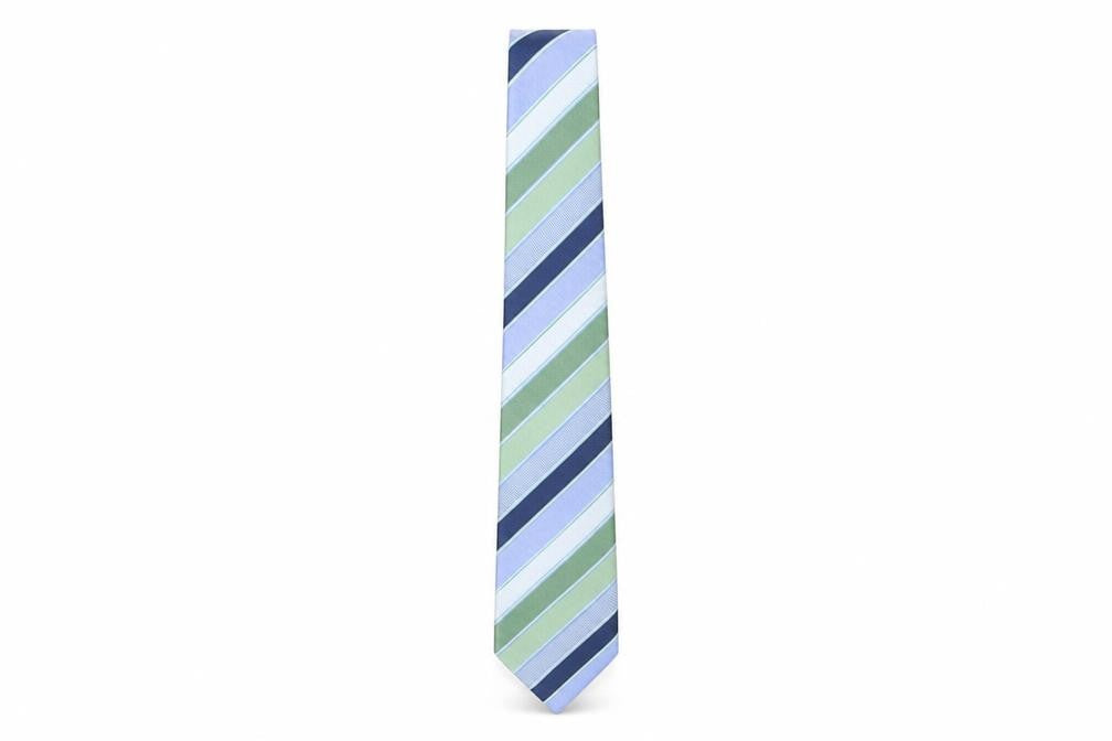 Austin Reed Men's Green Blue Striped Silk Tie One Size