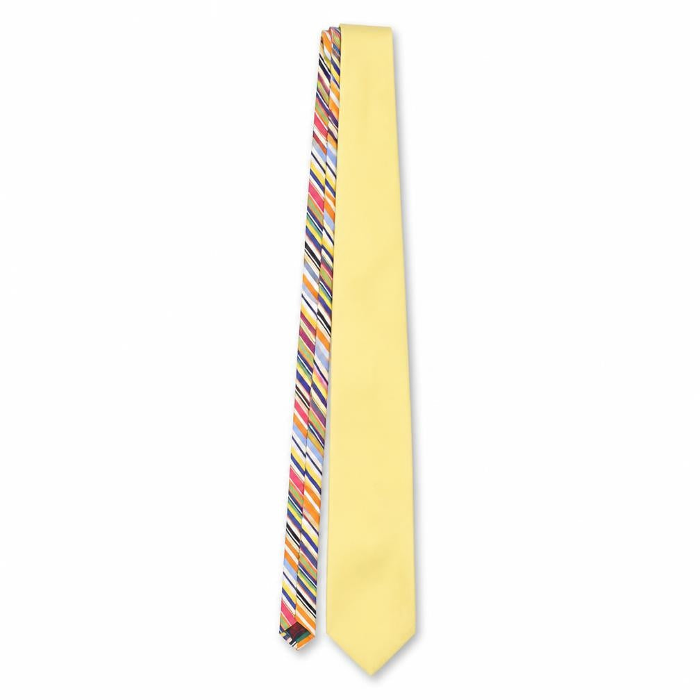 Tommy Hilfiger Men's Yellow Striped Silk Tie