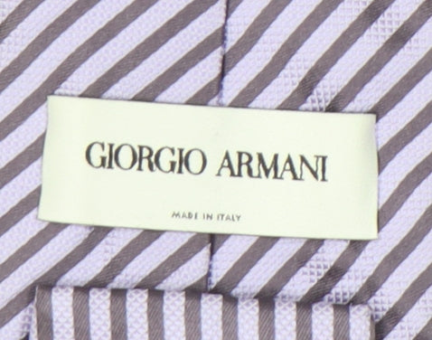 Giorgio Armani Men's Purple Striped Silk Tie