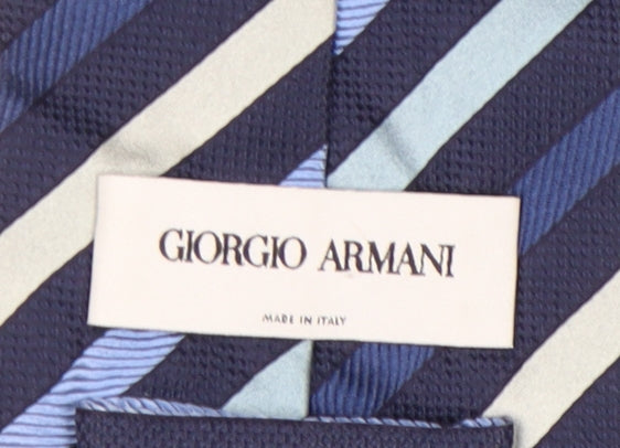 Giorgio Armani Men's Blue Striped Silk Tie