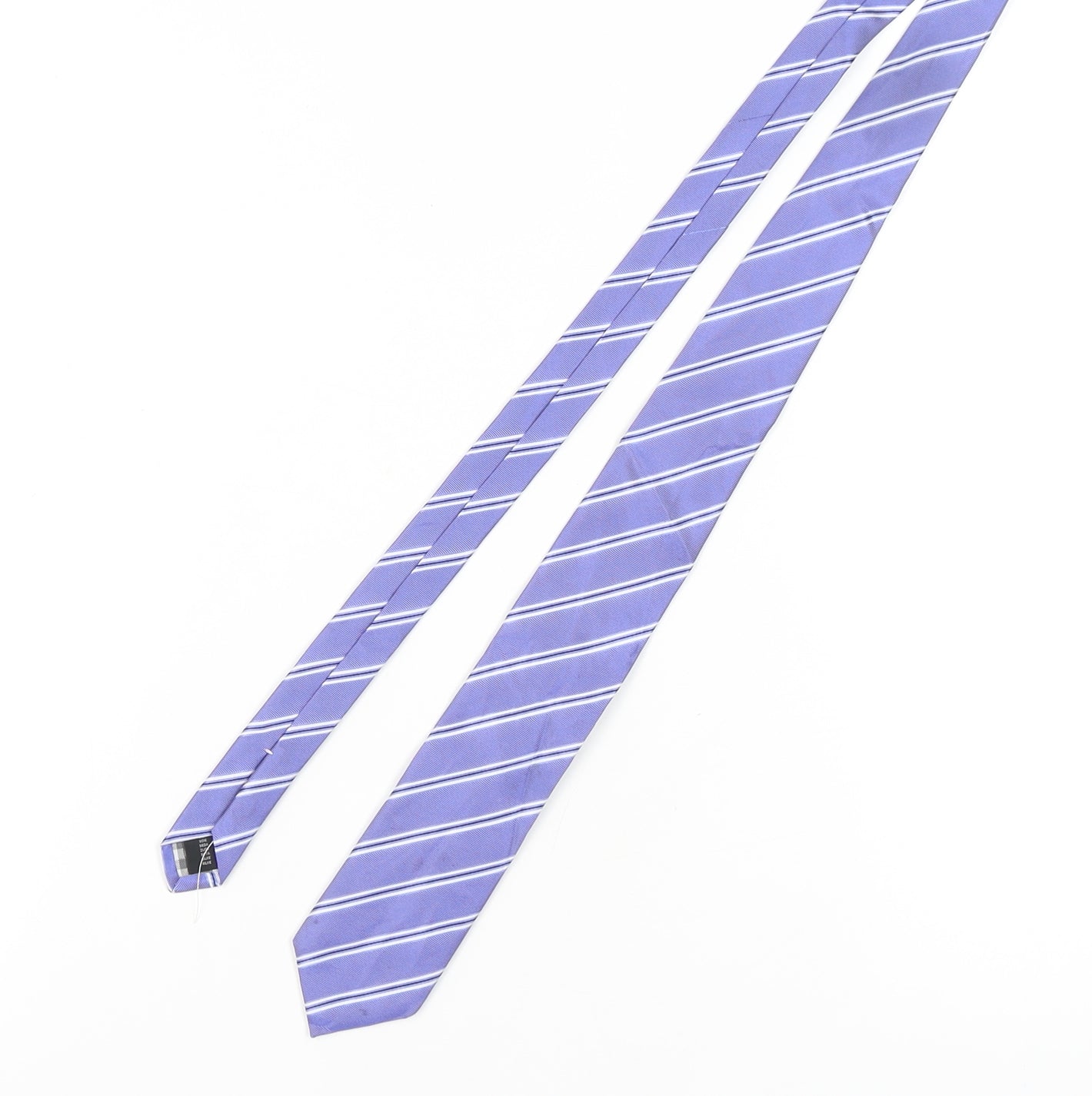 Frank Rostron Men's Purple Silk Striped Designer Tie