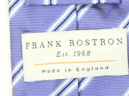 Frank Rostron Men's Purple Silk Striped Designer Tie