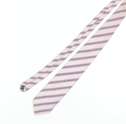 Marks & Spencer Pink Striped Silk Men's Tie