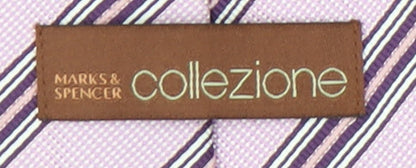 Marks & Spencer Pink Striped Silk Men's Tie