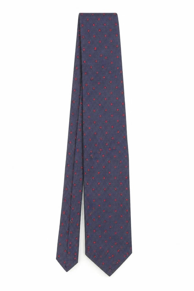 Frank Rostron Men's Blue Silk Polka Dot Tie