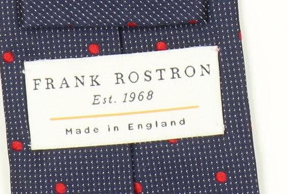 Frank Rostron Men's Blue Silk Polka Dot Tie