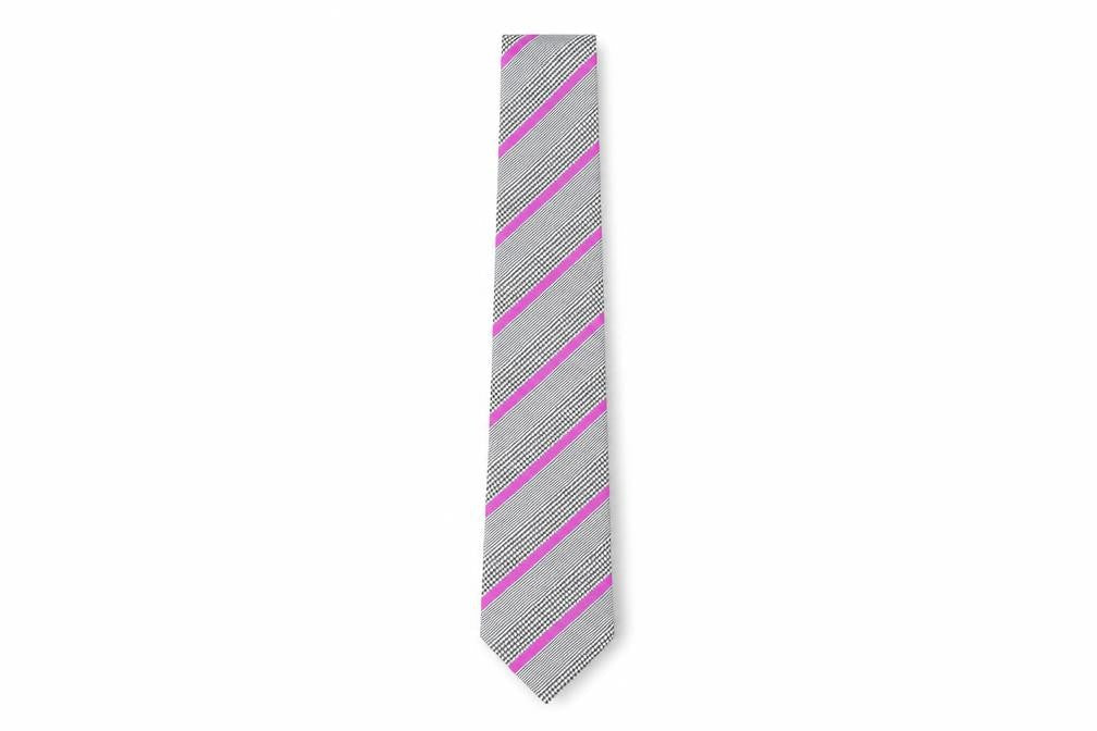 Marks & Spencer Men's Grey Striped Slim Silk Tie