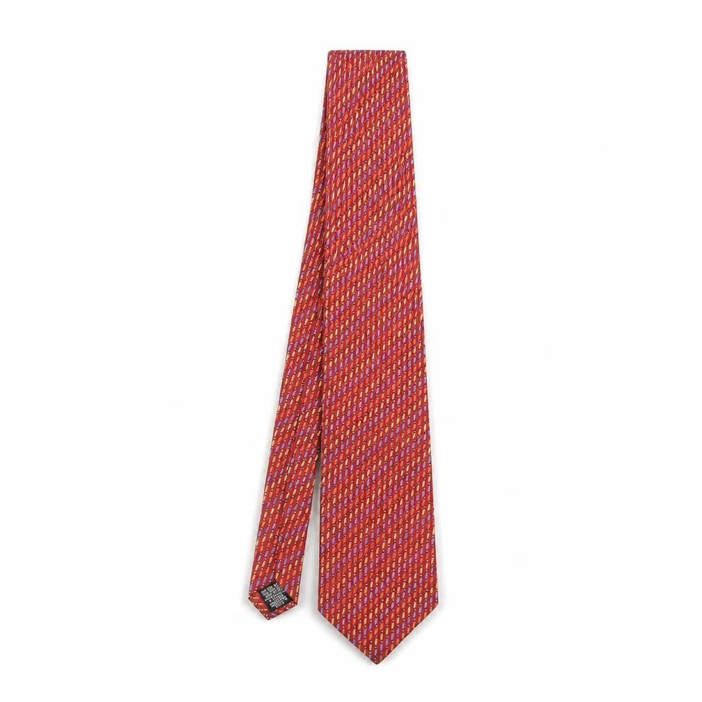 Frangi Men's Red Silk Geometric Designer Tie