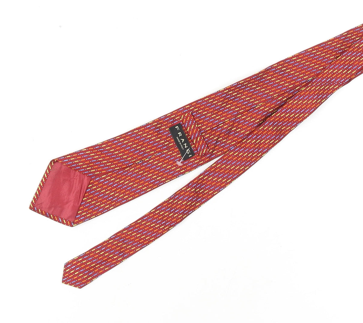 Frangi Men's Red Silk Geometric Designer Tie
