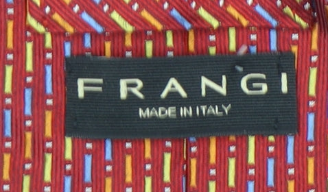 Frangi Men's Red Silk Geometric Designer Tie