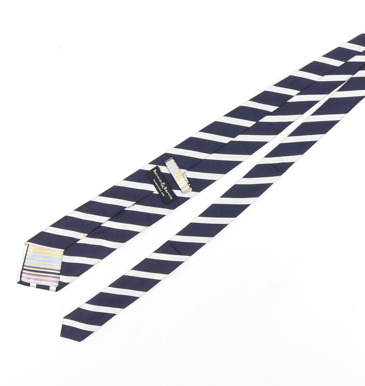 Berwin & Berwin Men's Blue Striped Silk Tie